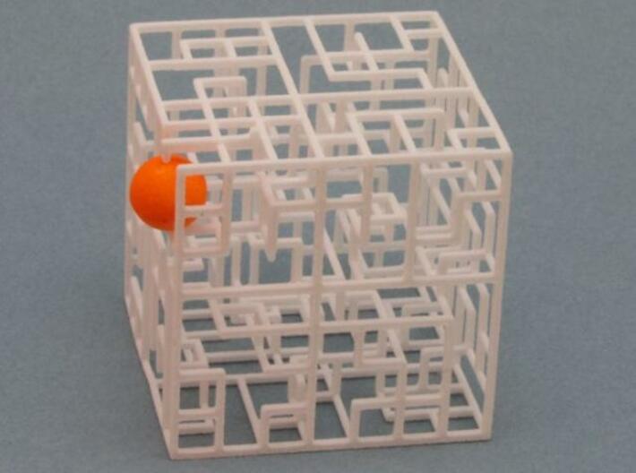 Escher’s Playground 3D Maze Cube 3d printed Ball in exit