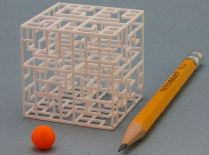 Escher’s Playground 3D Maze Cube 3d printed Pencil for scale