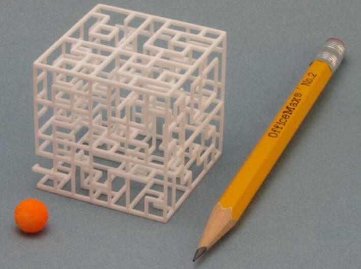 Escher’s Playground 3D Maze Cube 3d printed Ball is included
