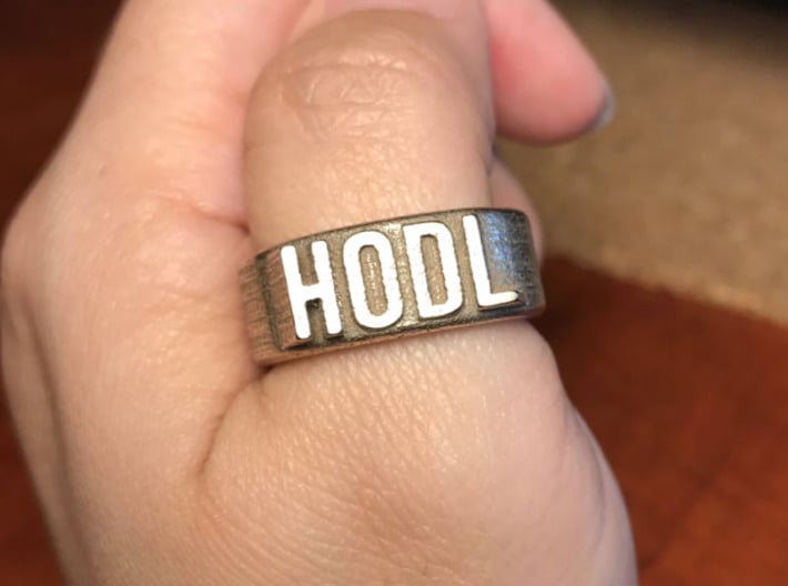 HODL Ring - Plain (Size 13) 3d printed Beautiful Steel!
