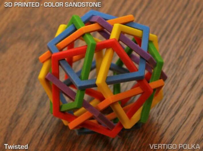 Twisted 3d printed color sandstone