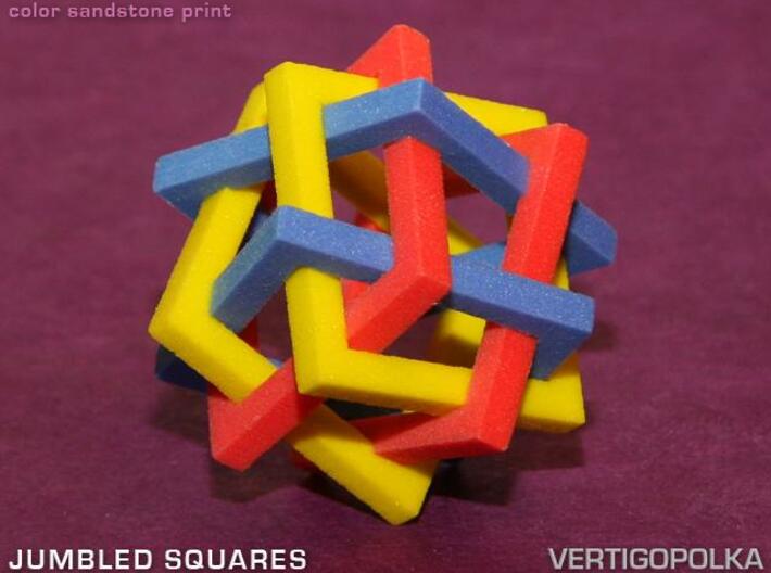 Jumbled Squares 3d printed color sandstone print