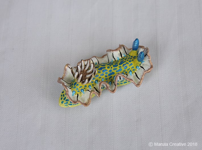 Yeri the Nudibranch 3d printed Hand Painted White Strong & Flexible Polished
