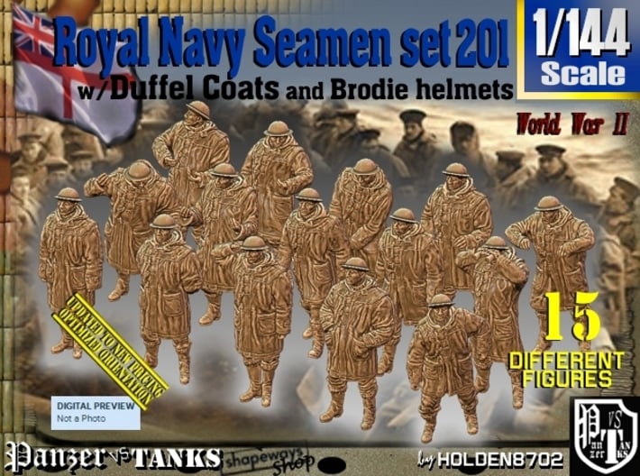 1/144 RN Seamen Duffel Coat Set201 3d printed 