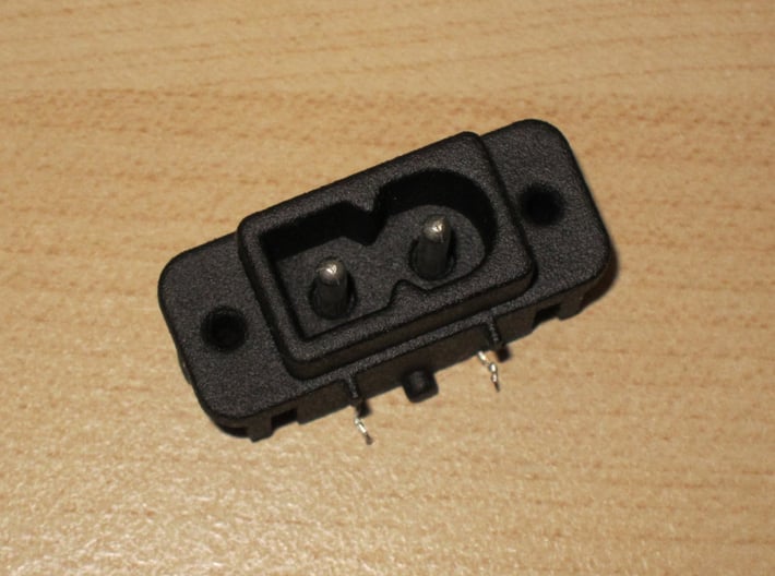 AC-M09 Compatible AC Socket for Saturn 3d printed Original pins inserted.