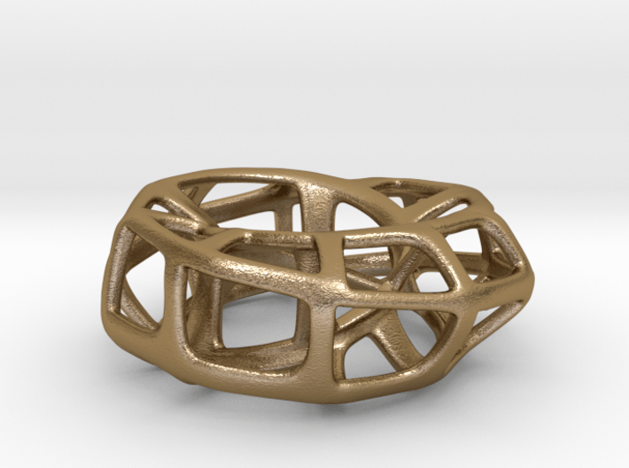 Mobius Torus Pendant in Polished Steel 3d printed 
