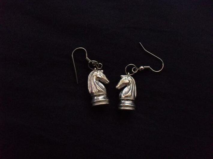 Chess Knight Earrings 3d printed