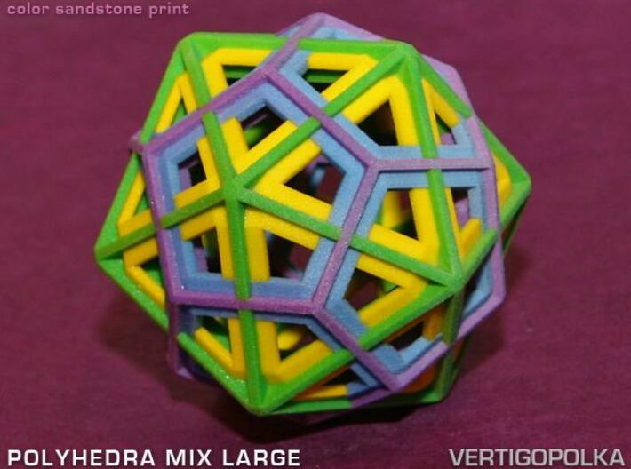 Polyhedra Mix Large 3d printed color sandstone print