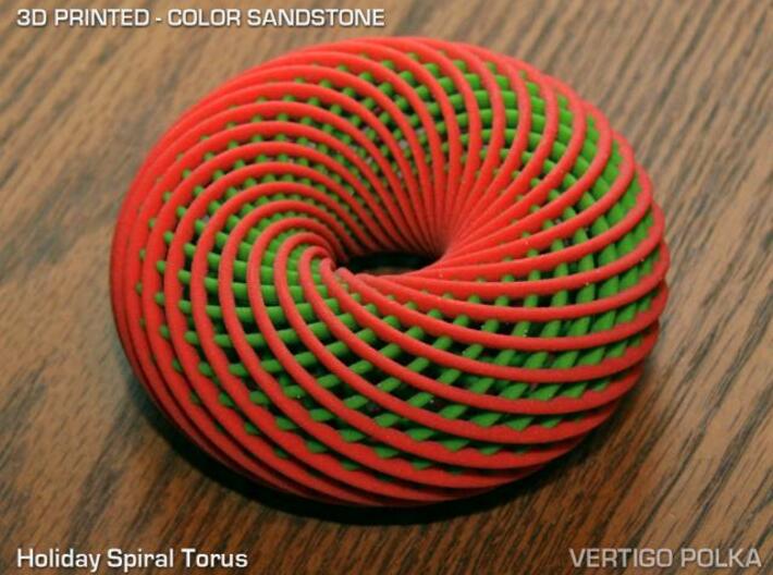 Holiday Spiral Torus 3d printed Holiday Spiral Torus - color sandstone