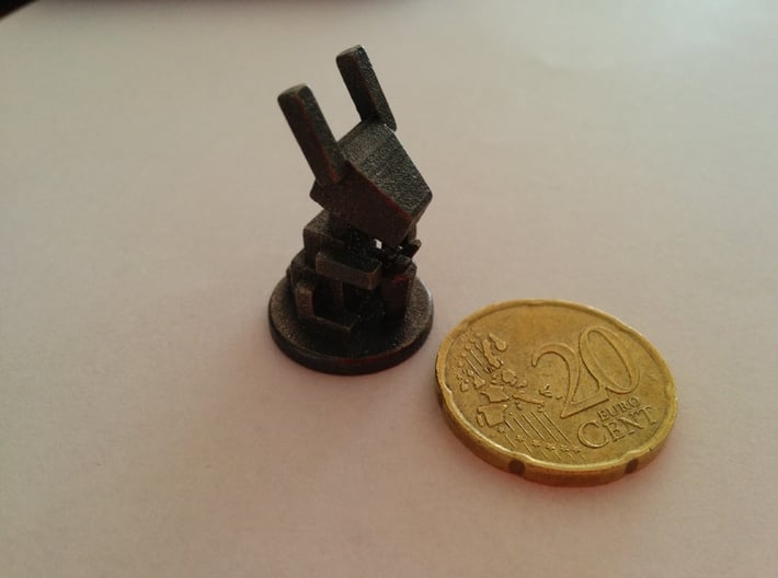 Rabbit & carrot simplified 3d printed Comparison with 50 cent 