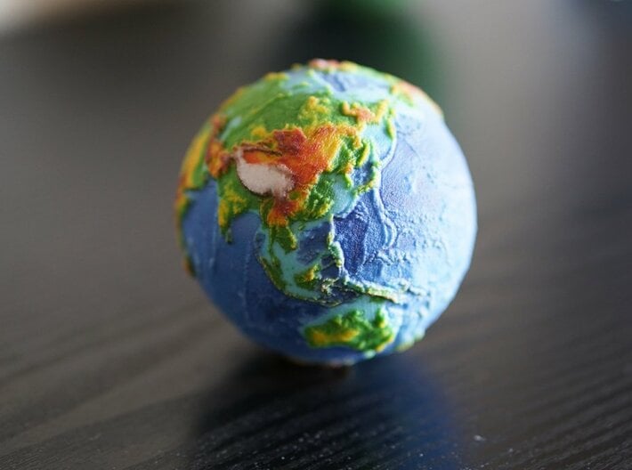 Topographic Earth  3d printed 