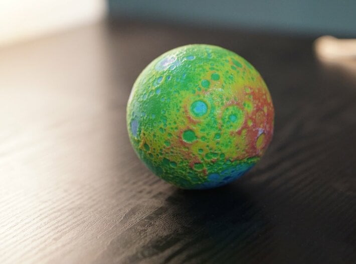 Topographic Moon 3d printed 
