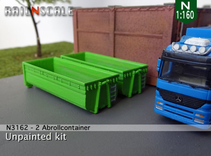 2 Abrollcontainer (N 1:160) 3d printed 