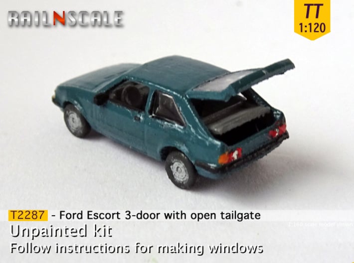 Ford Escort 3-Türer mit offener Heckklappe (TT) 3d printed 