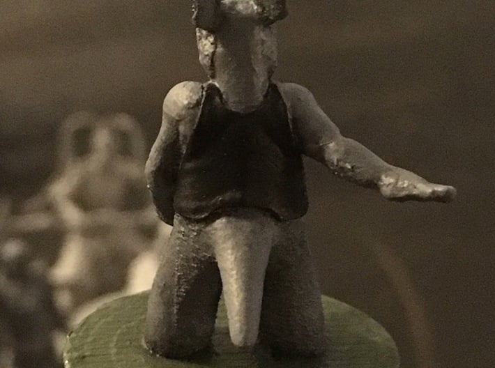 Cerebus the Aardvark Miniature 3d printed Actually, this is Frosted Ultra Detail that they say cant be printed.