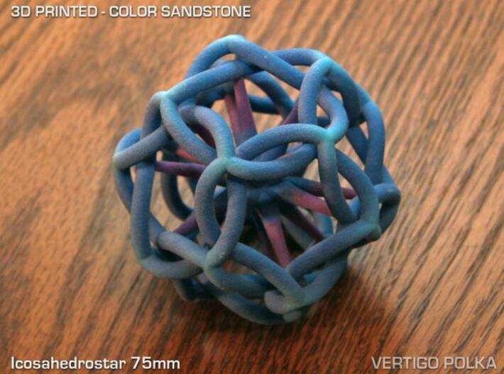 Icosahedrostar 75mm 3d printed Icosahedrostar - color sandstone