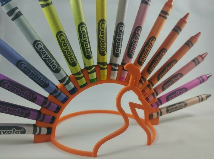 16 Crayon Peacock 3d printed Crayons not included