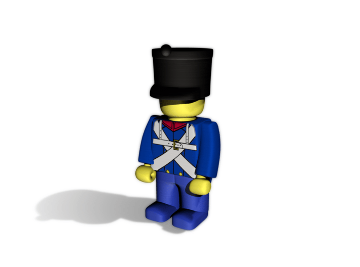 5 x French Shako 3d printed Example figurine (French Light Infantry) wearing the helmet in black premium