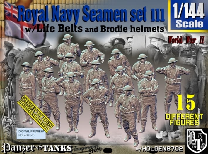 1/144 Royal Navy Seamen Set111 3d printed 