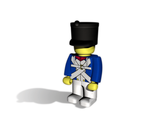 5 x French Shako 3d printed Example figurine (French Line Infantry) wearing the helmet in black premium
