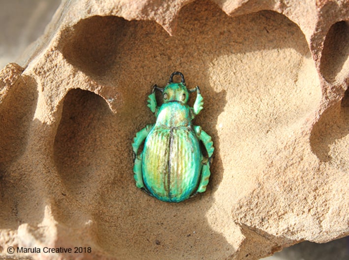 Green Carab Beetle ornament or pendant 3d printed Hand painted Green Carab Beetle ornament or pendant