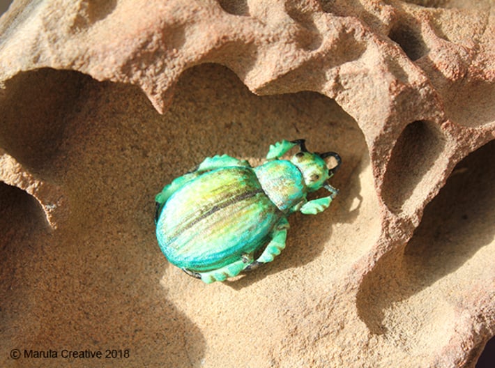 Green Carab Beetle ornament or pendant 3d printed Hand painted Green Carab Beetle ornament or pendant