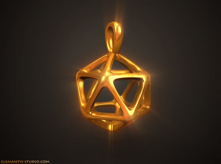 Icosahedron Platonic Solid Pendant 3d printed