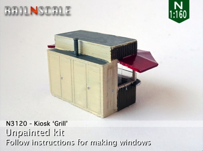 Kiosk Grill (N 1:160) 3d printed 