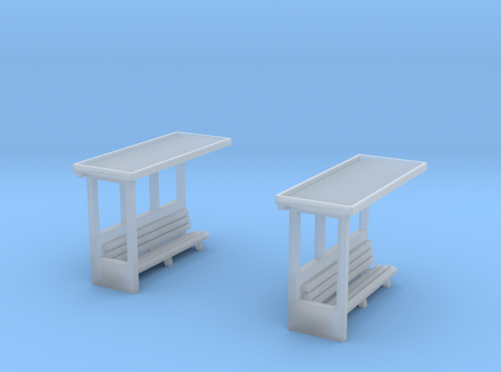 2 Waiting shelters (N 1:160) 3d printed 