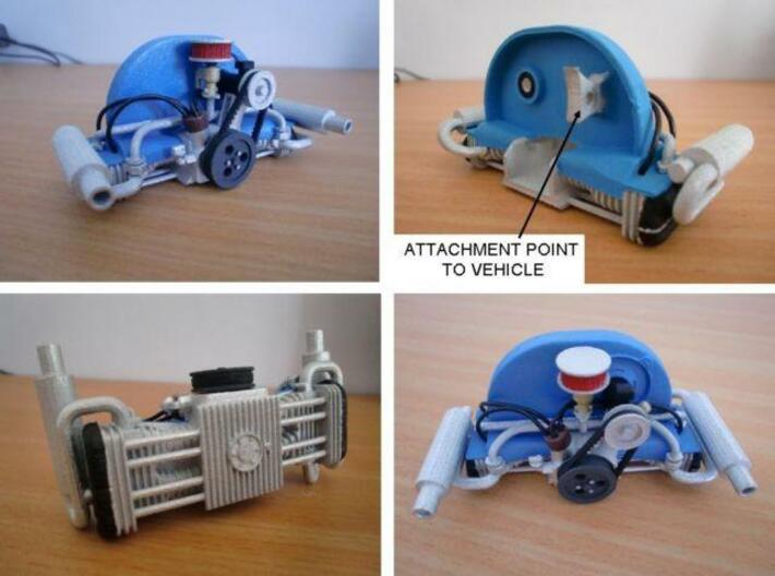Scale engine replica for tamiya sand scorcher and  3d printed Add a caption...