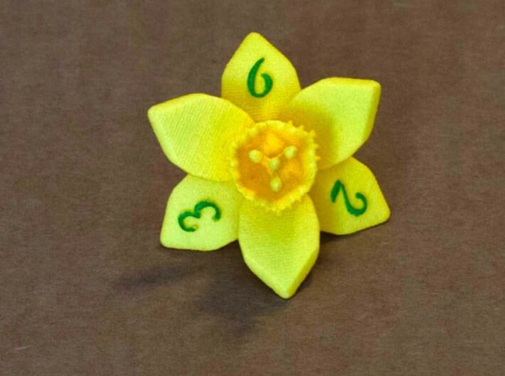 Daffodil D6 3d printed Numbers hand-inked.  Current version.