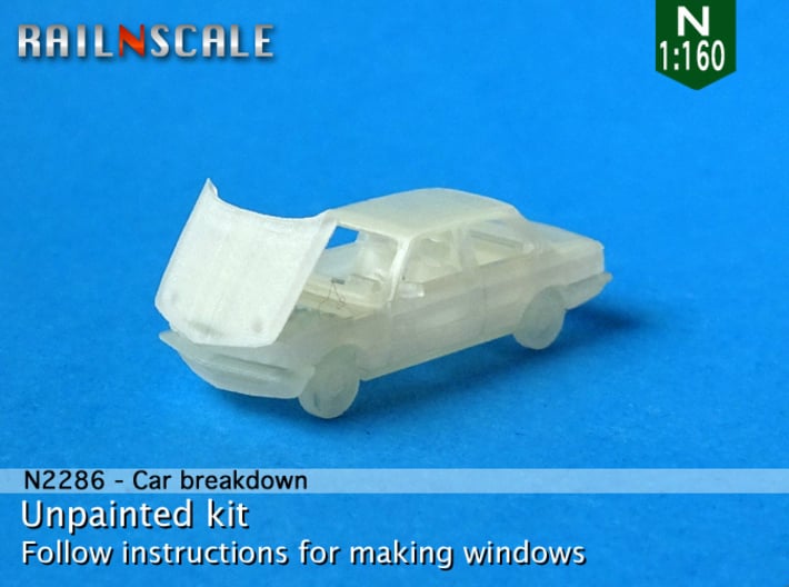 Car breakdown (N 1:160) 3d printed 