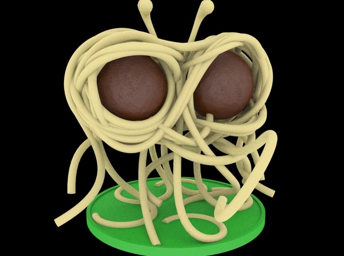 Flying Spaghetti Monster miniature 3d printed Modeling program render