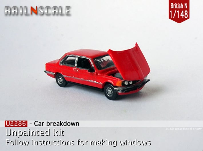 Car breakdown (British N 1:148) 3d printed 