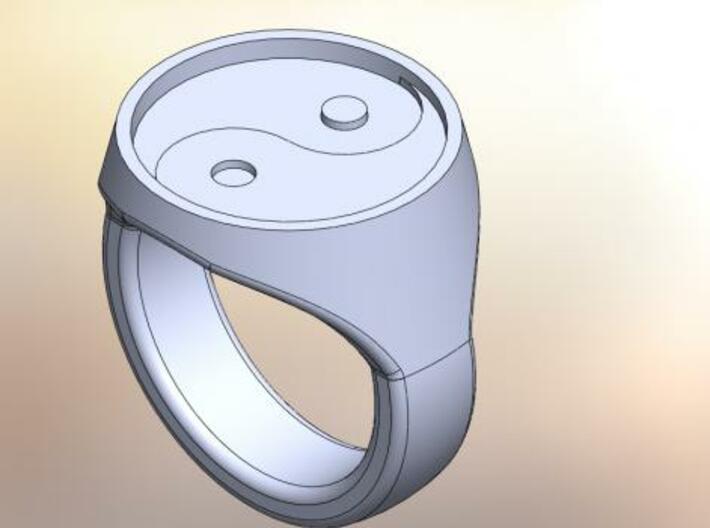 Yinyang Signet Ring 3d printed CAD rendering of the ring