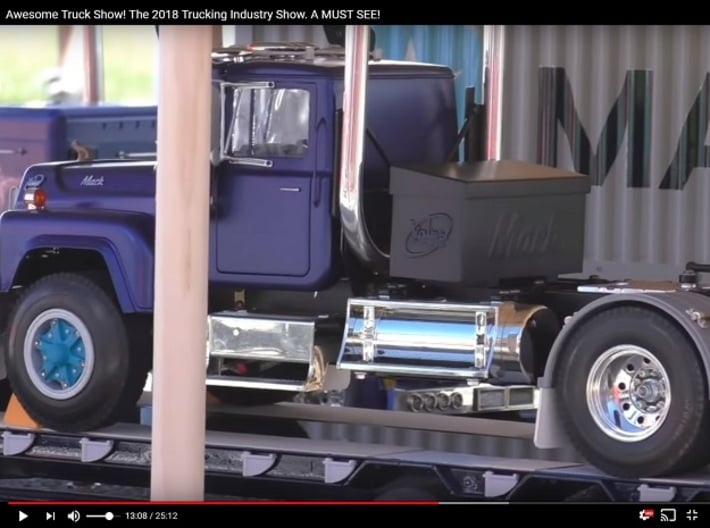 Mack-shell4 Shh No-rear-window 3d printed Valueliner Truck spotted on the Trucking Industry Show NZ 2018; see YouTube vid (after approx. 13 minutes)