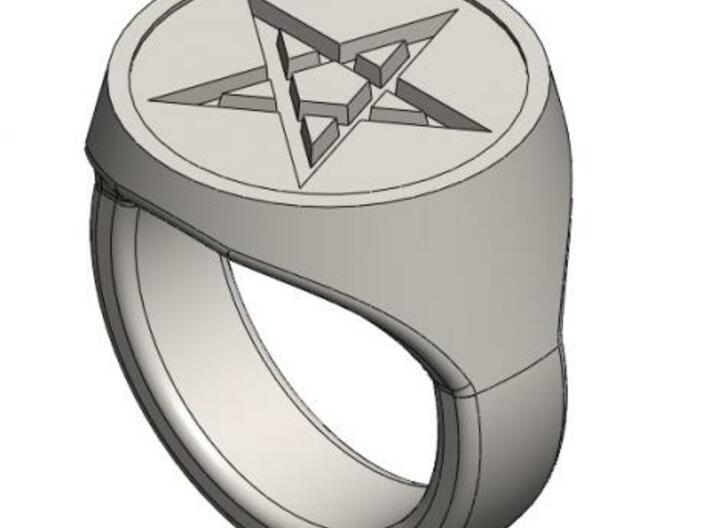 Pentagram Signet Ring 3d printed Rendering of the ring