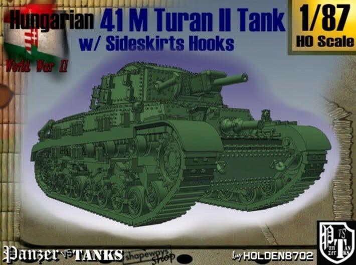 1-87 Hungarian 41M Turan II Sideskirts Hooks 3d printed