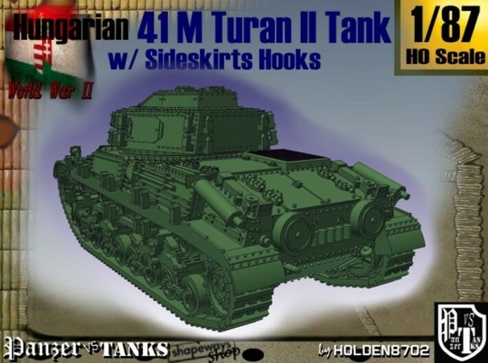 1-87 Hungarian 41M Turan II Sideskirts Hooks 3d printed 