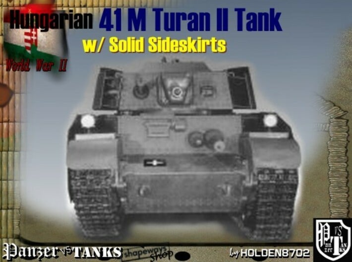 1-115 Hungarian 41M Turan II Solid Sideskirts 3d printed 