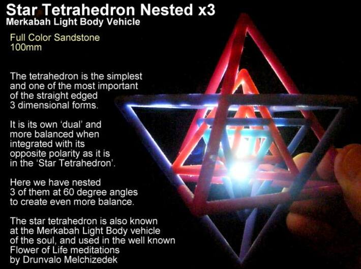 Sacred Geometry: 3 Merkabah StarTetrahedron Nest 3d printed 