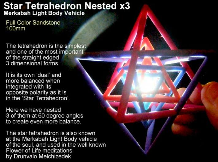 Sacred Geometry: 3 Merkabah StarTetrahedron Nest 3d printed Star Tetrahedron Sacred Geometry merkabah