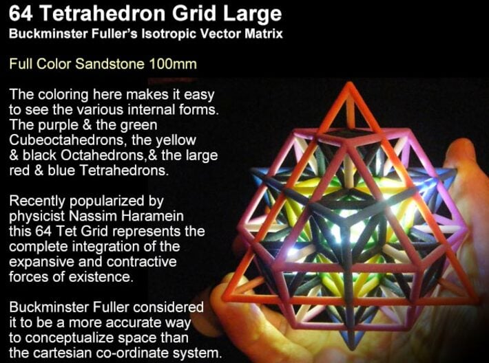 3D Printed Solid 64 Tetrahedron Grid Home Office Decoration Desktop Ornament