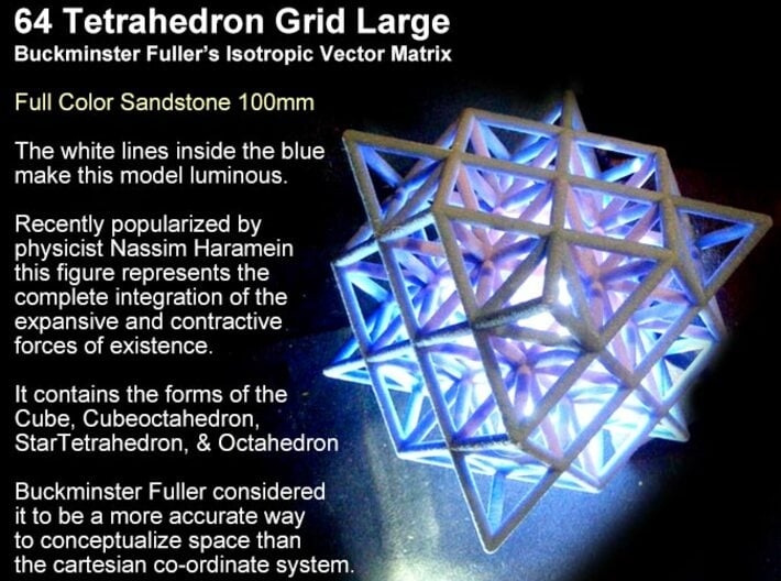 64 Tetrahedron Grid 10cm Isotropic Vector Matrix 3d printed