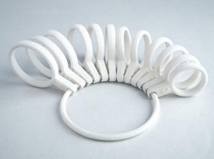 Ring Sizer (free download) 3d printed White Strong &amp;amp; Flexible