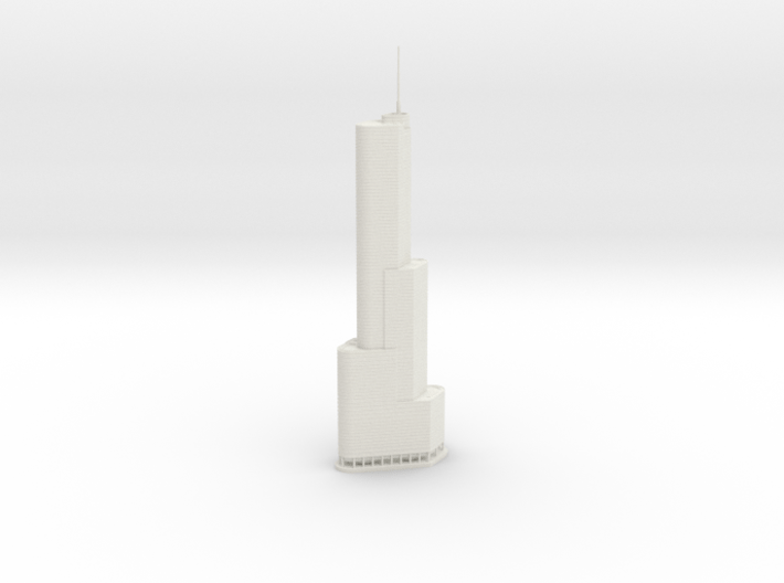 Trump International Hotel &amp; Tower (1:2000) 3d printed Assembled model.