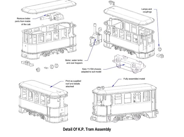 009 KP Steam Tram 3d printed 