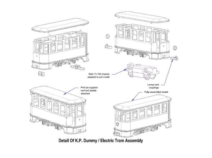 009 Electric Tramcar/ Coach 3d printed 
