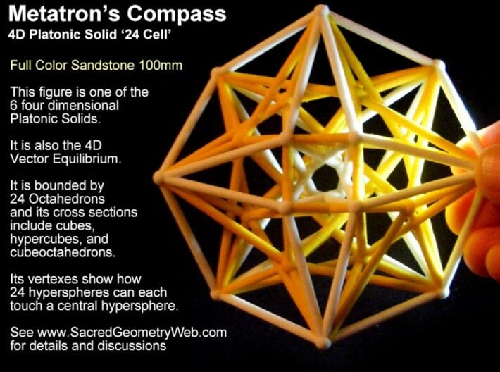 Sacred Geometry: Metatron's Compass 100mm - 4D Vec 3d printed 