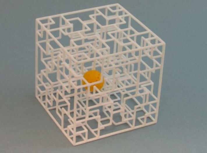 Twisted Symmetry 3d printed with ball in maze